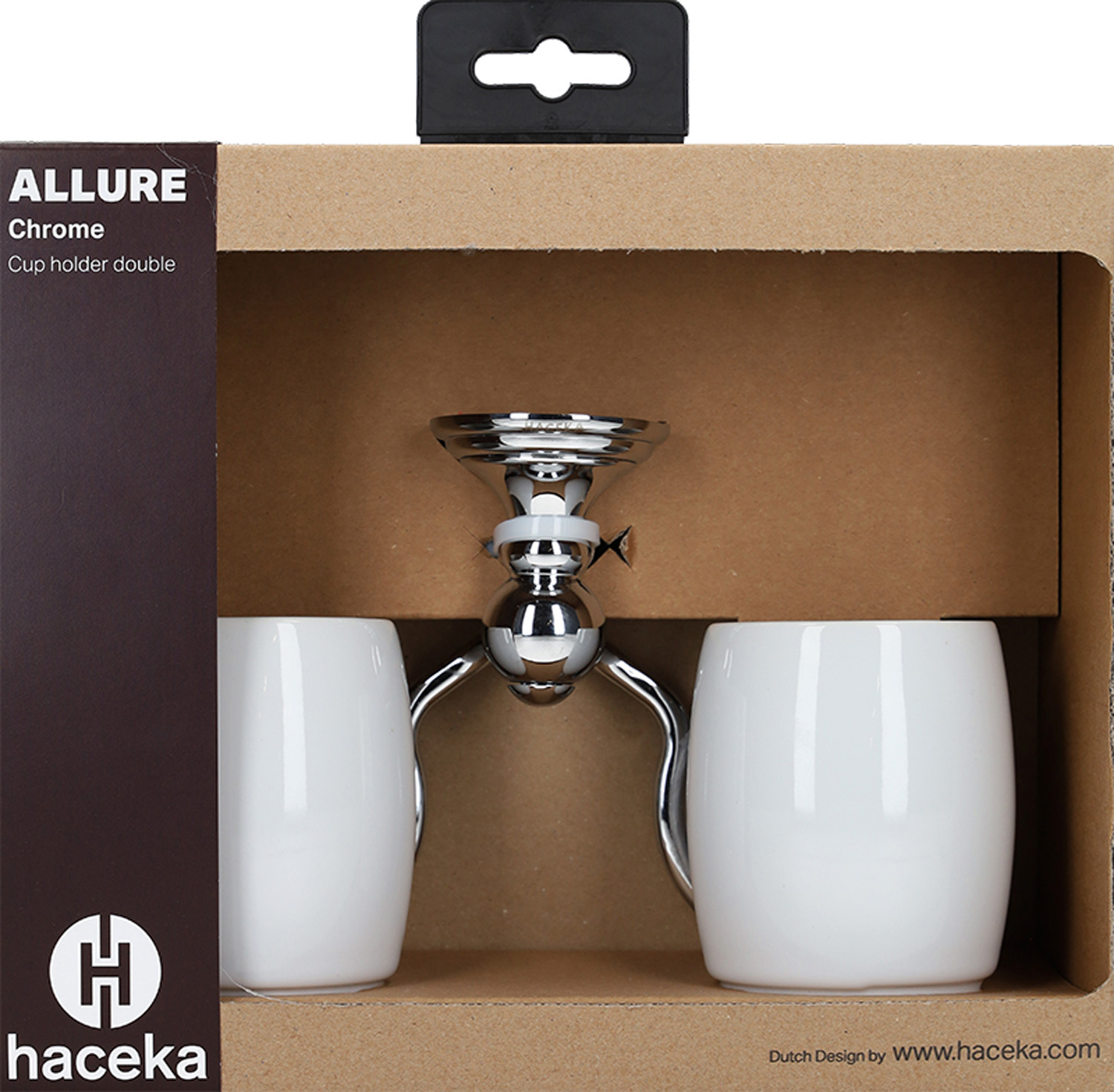 Haceka Allure dubbele bekerhouder chroom