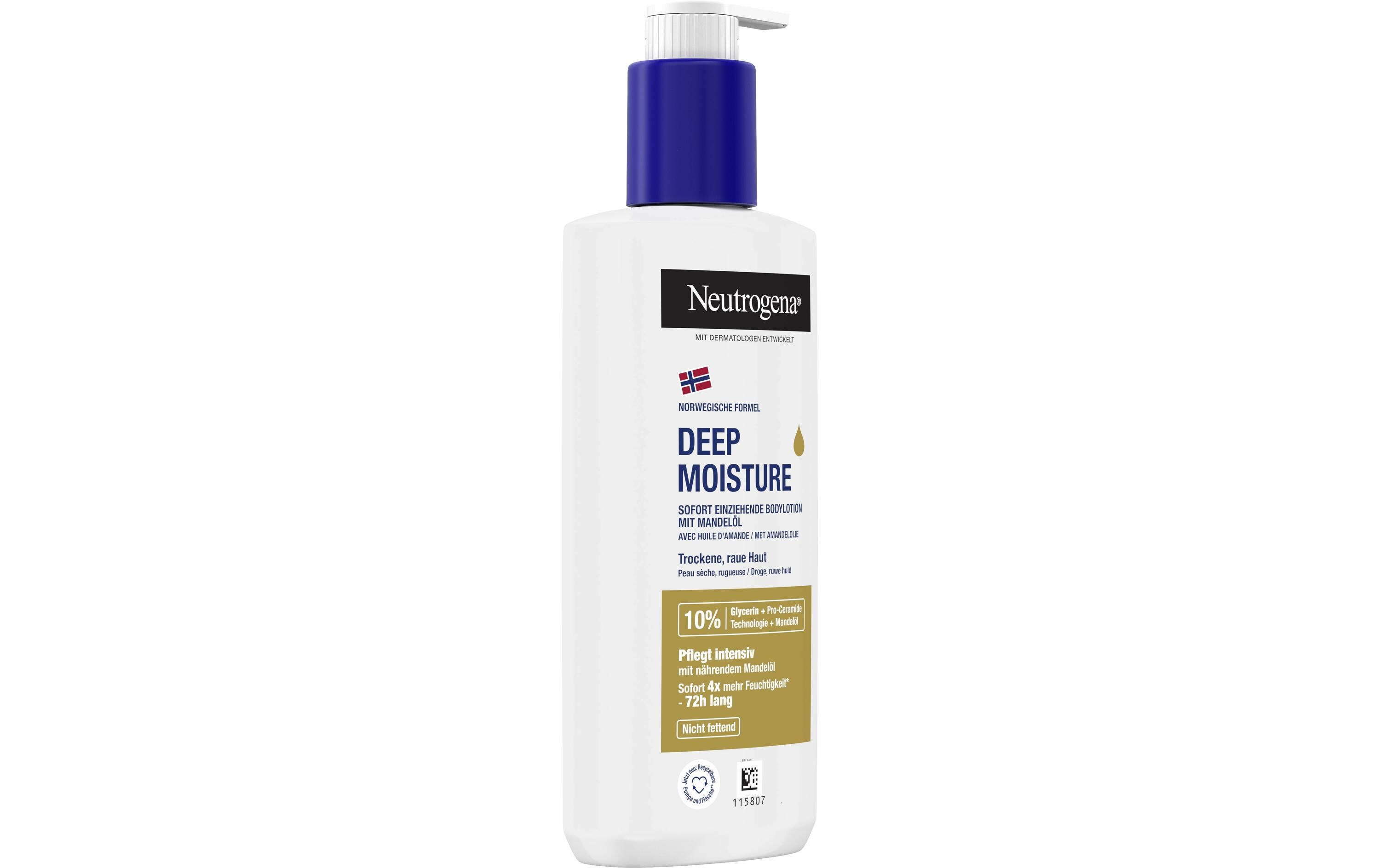 Body Lotion Deep Moisture Oil 250 mlKörperpflege mit nährendem Mandelöl für trockene und raue Haut
