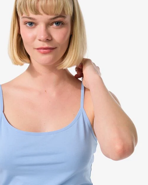 débardeur femme coton bleu