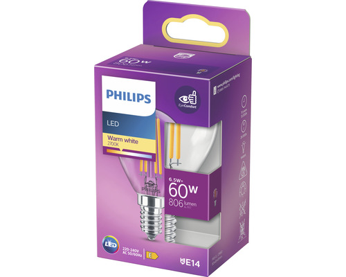 LED druppellamp P45 helder E14/6,5W (60W) 806 lm 2700K warm wit