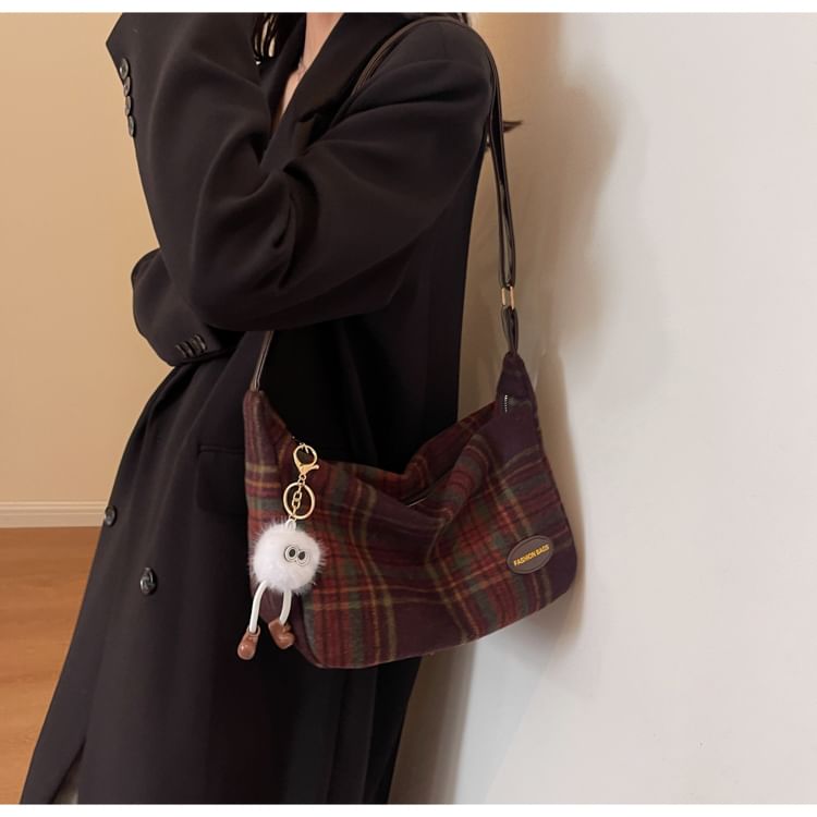 Indenis - Geruite Crossbody Tas / Tas Charm / Set
