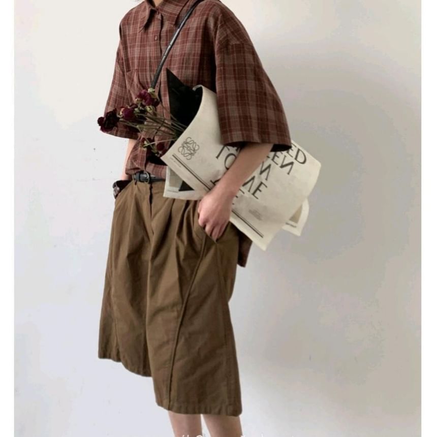 Nightbell - Mid Rise Effen Shorts