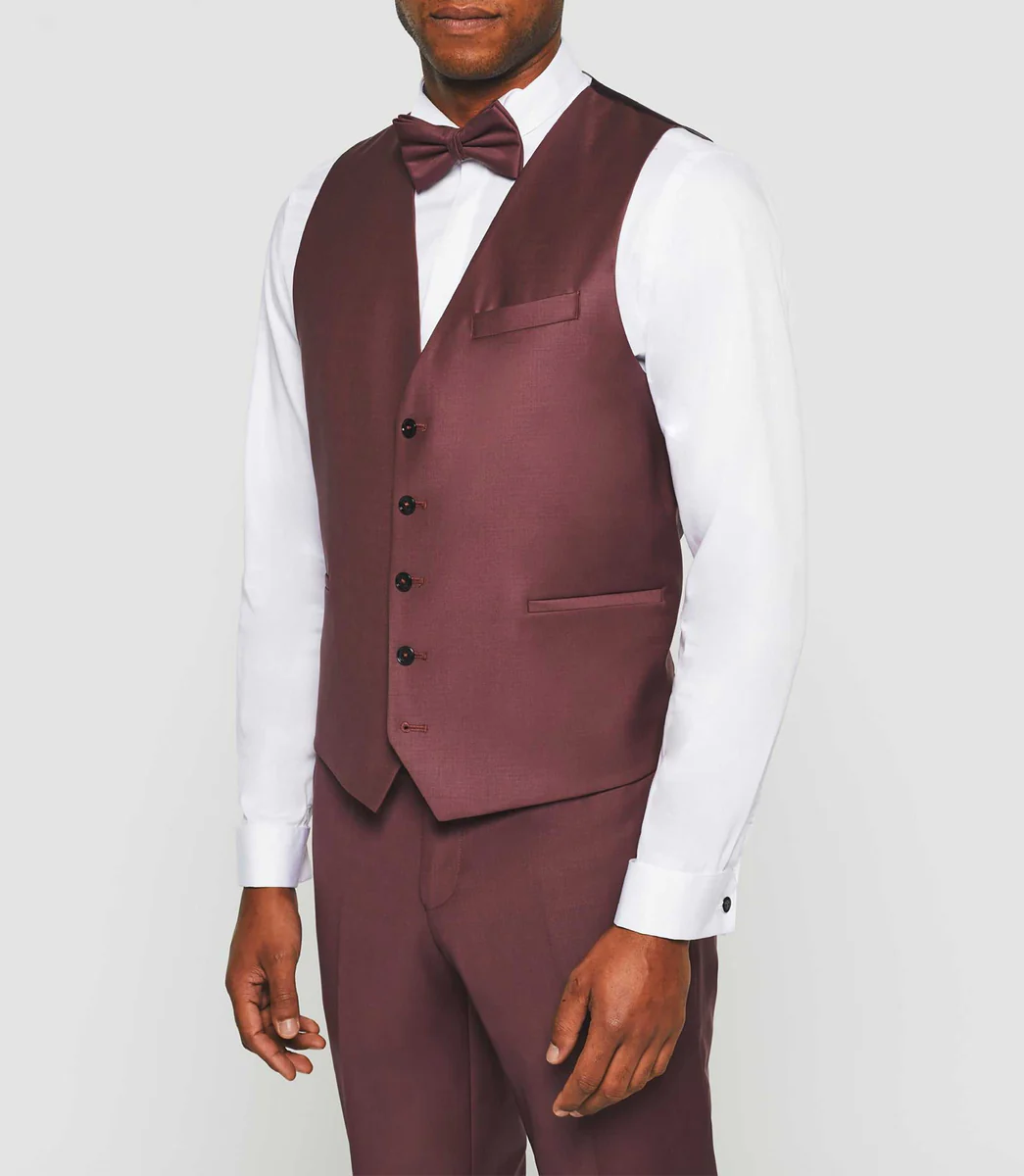 Gilet de costume framboise 