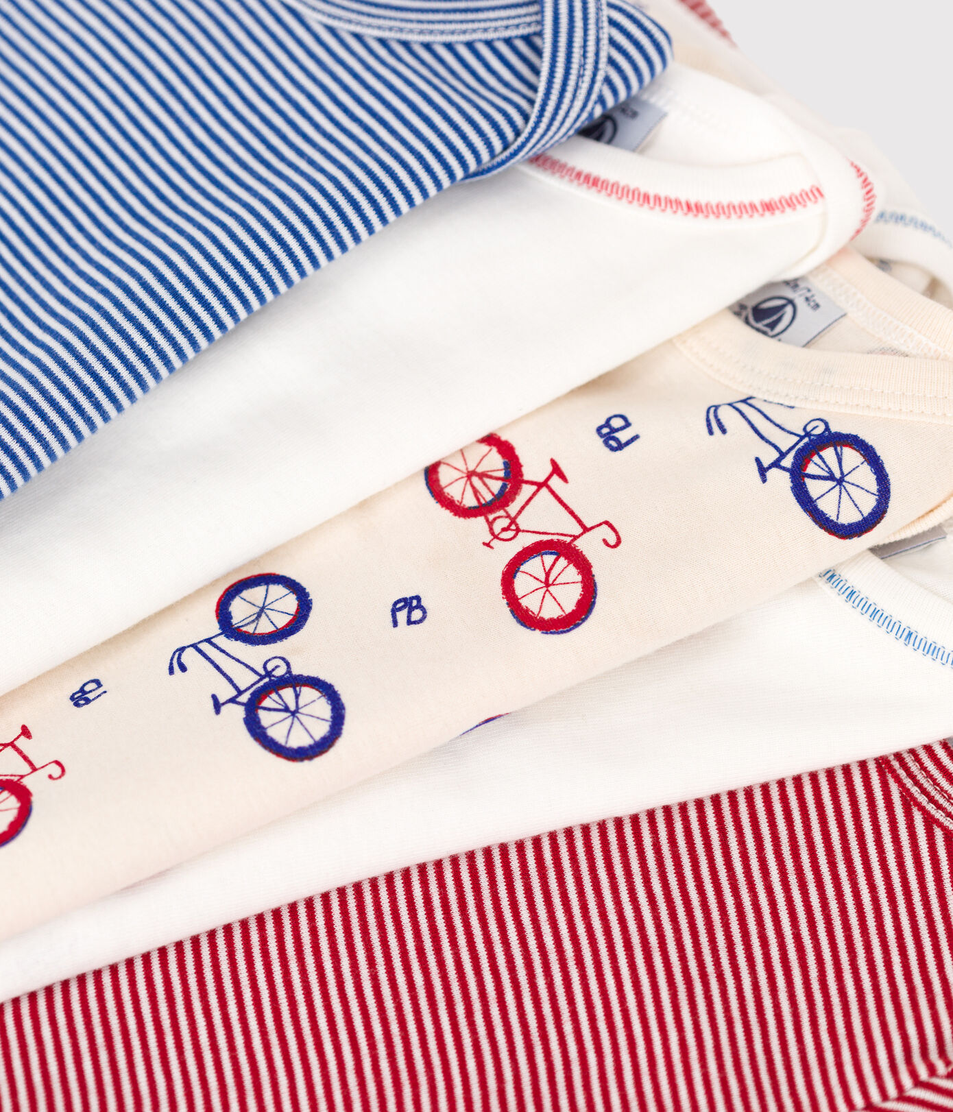 Lot de 5 bodies manches longues vélo bébé en coton