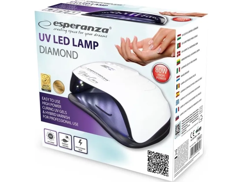 Esperanza UV LED Diamond nail lamp hybrid varnish white (EBN007)