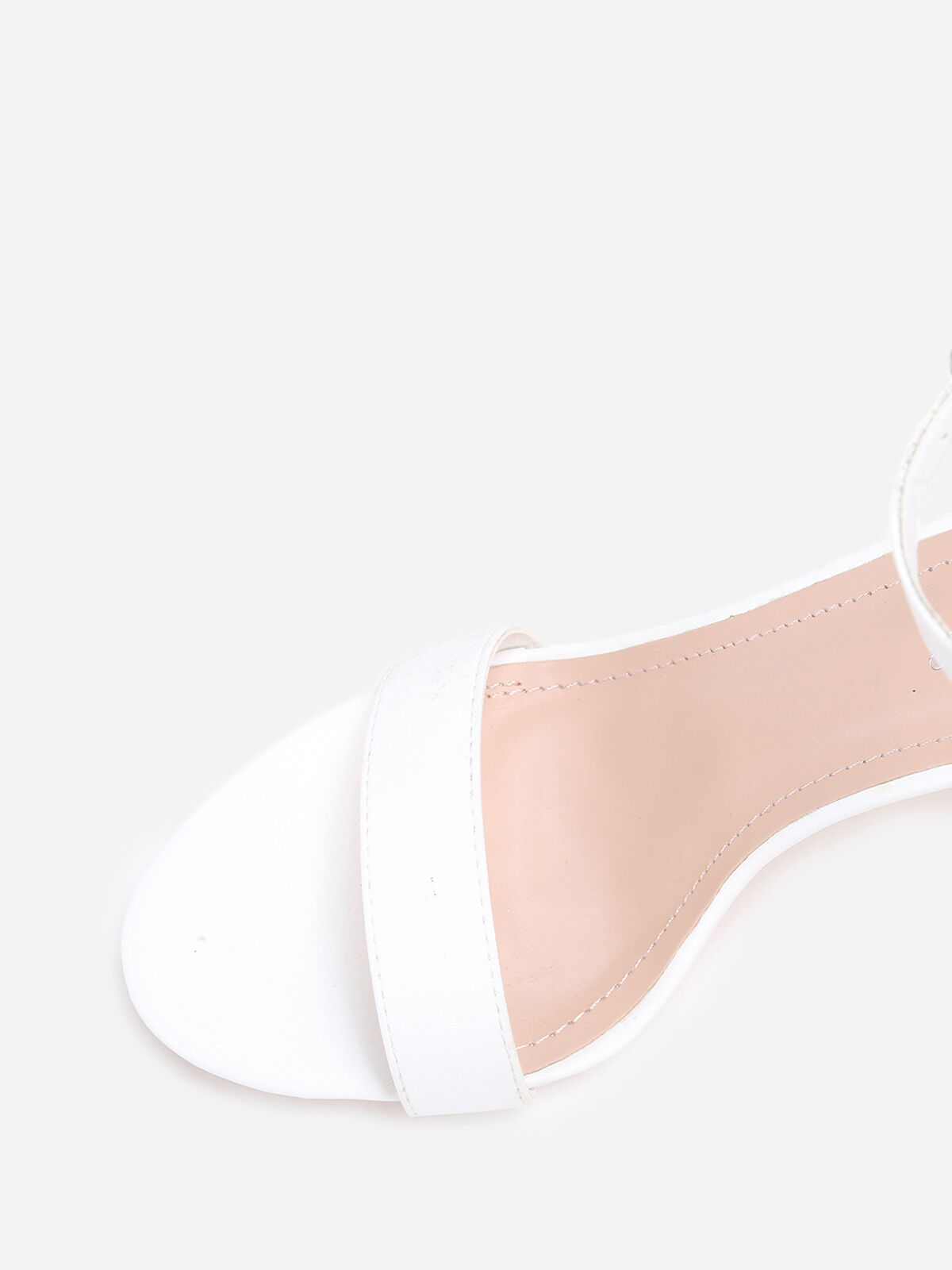 Sandales à talon et double brides- Blanc