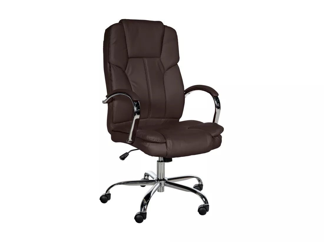 Chaise de bureau - Similicuir & Métal chromé - Marron - XXL Xanthos
