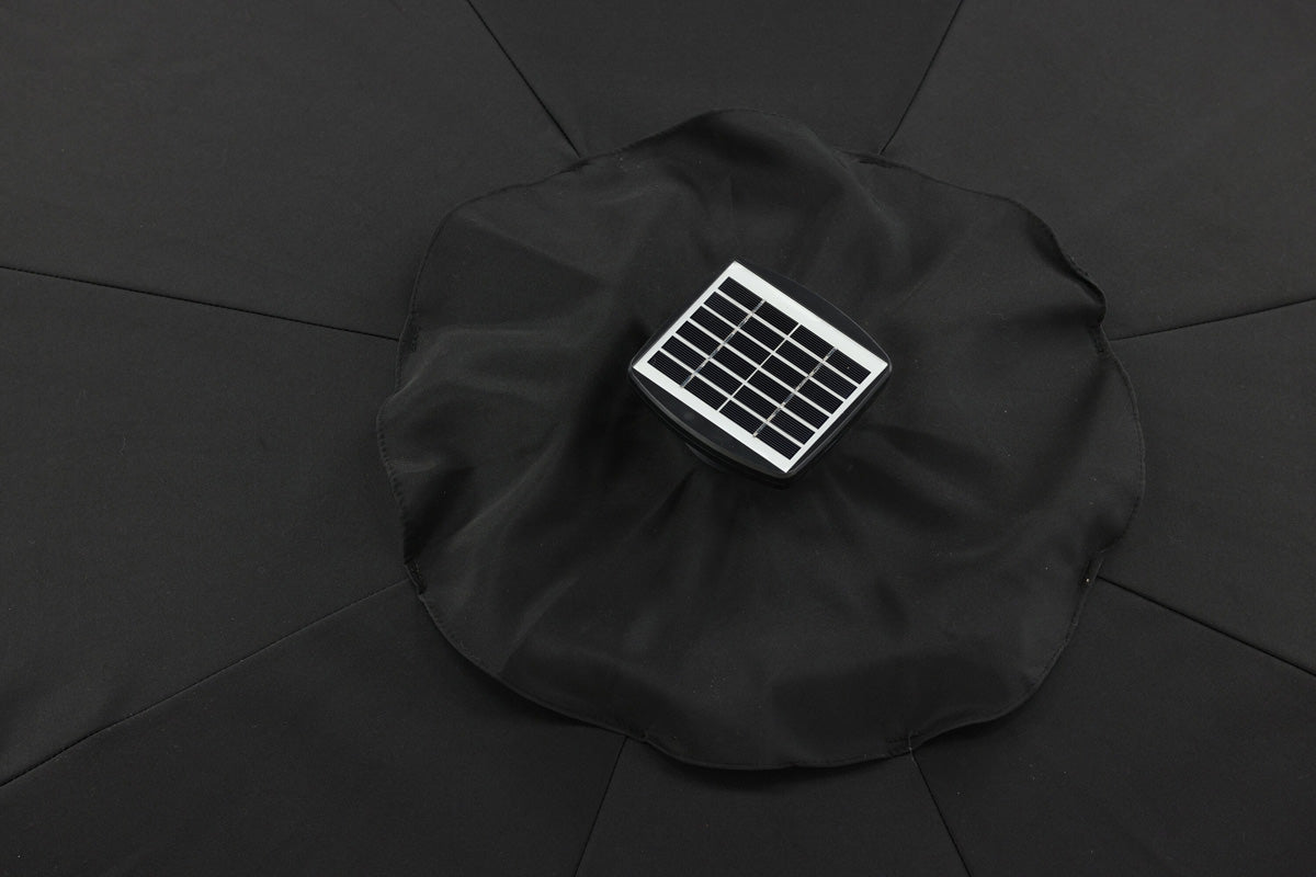 FjÃ´rd - Parasol Zwart 270cm - Led - Sabal