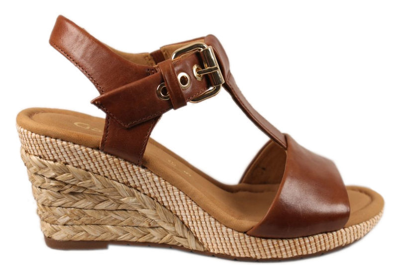GABOR COGNAC FARVET SANDAL.