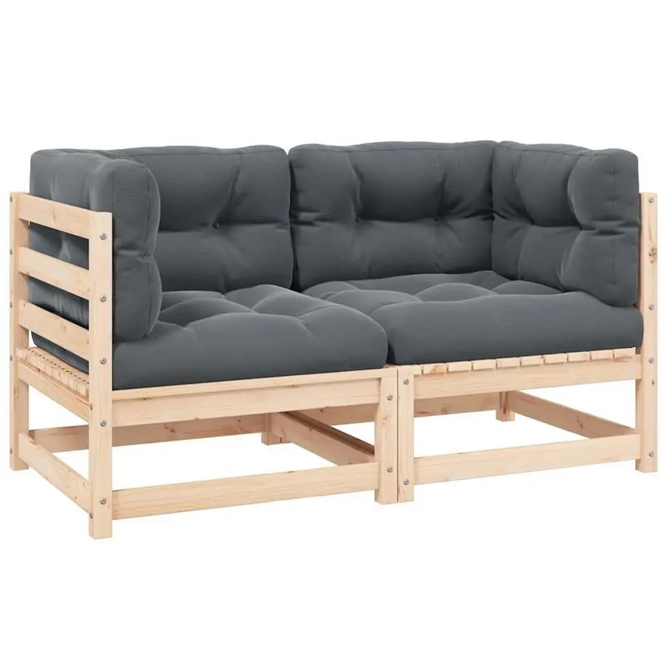 vidaXL - Palletbank - Antraciet - Grenenhout