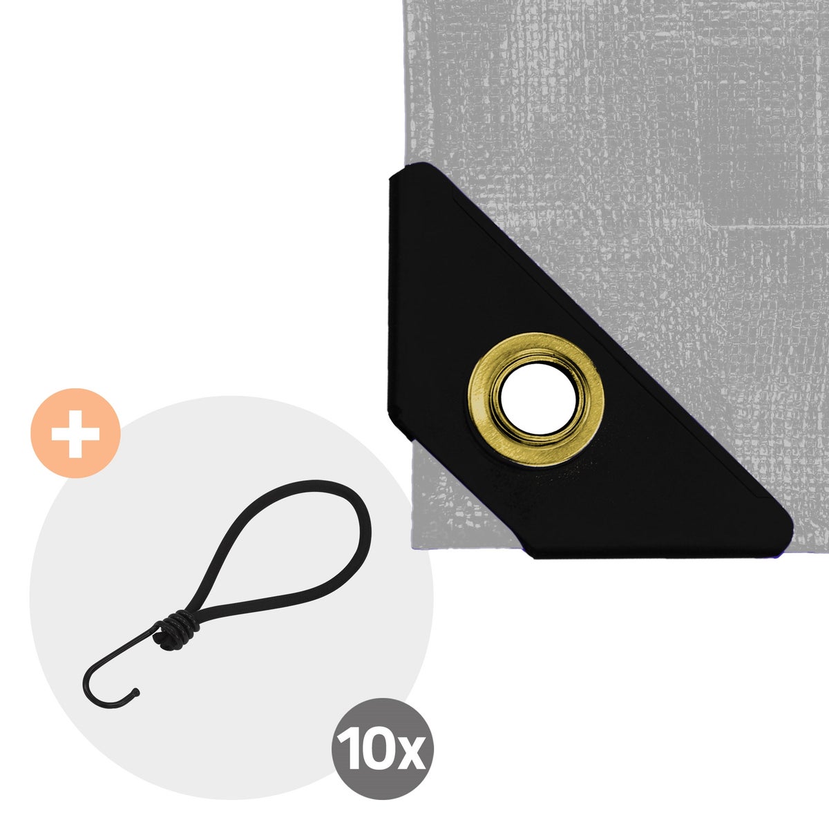 ECD Germany Premium Tarpaulin, Geweven zeildoek met ogen + 10 haken, 3x2m 6m², 650g/m², Grijs, PVC, Waterdicht, Scheurvast, Vrachtwagenzeil, Bootzeil, Tuinzeil, Houten zeil, Beschermhoes voor tuinmeubelen, Zwembad, Auto