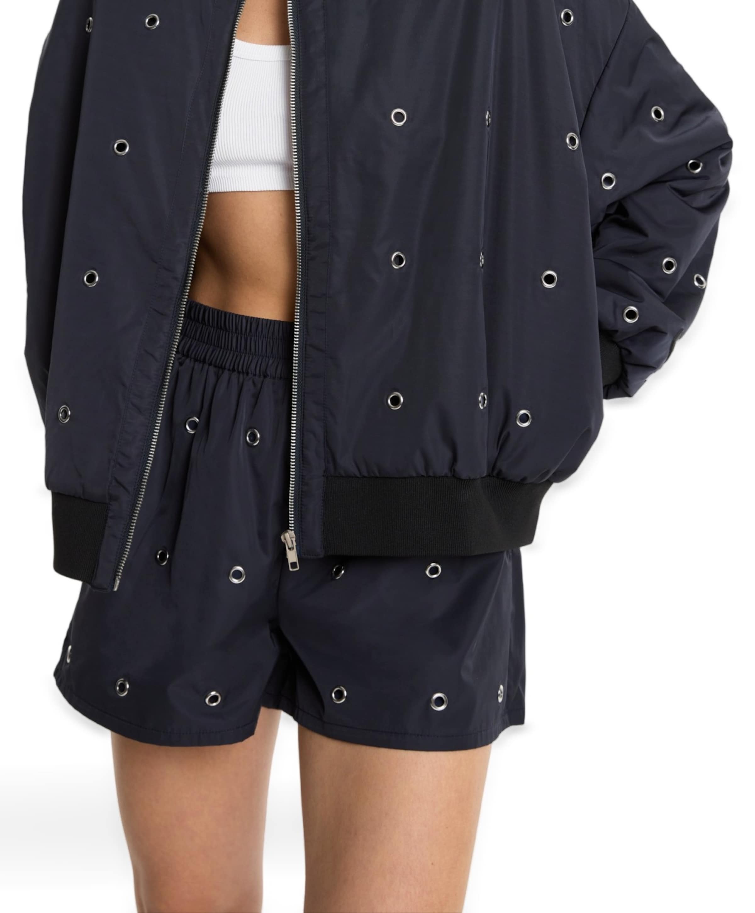 Alix The Label EYELET dames korte broek blauw