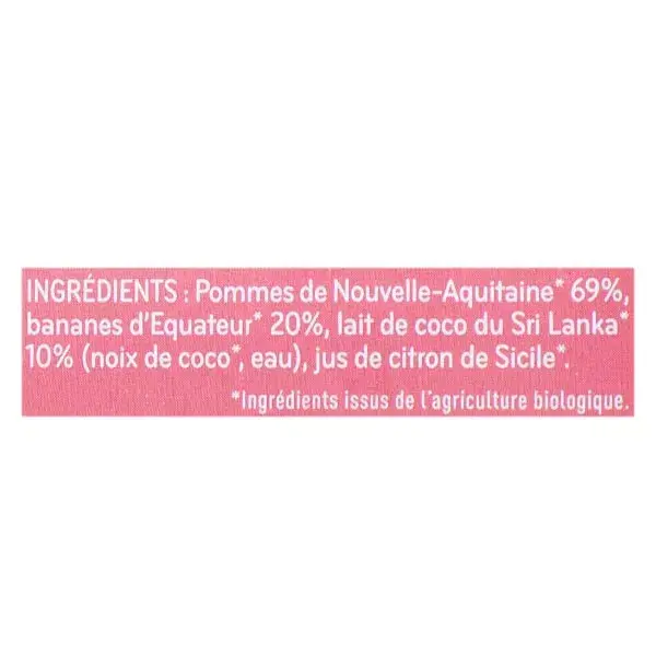 Babybio Frutas em Pote Maçã Banana Leite de Coco +6m Orgânico 2 x 130g