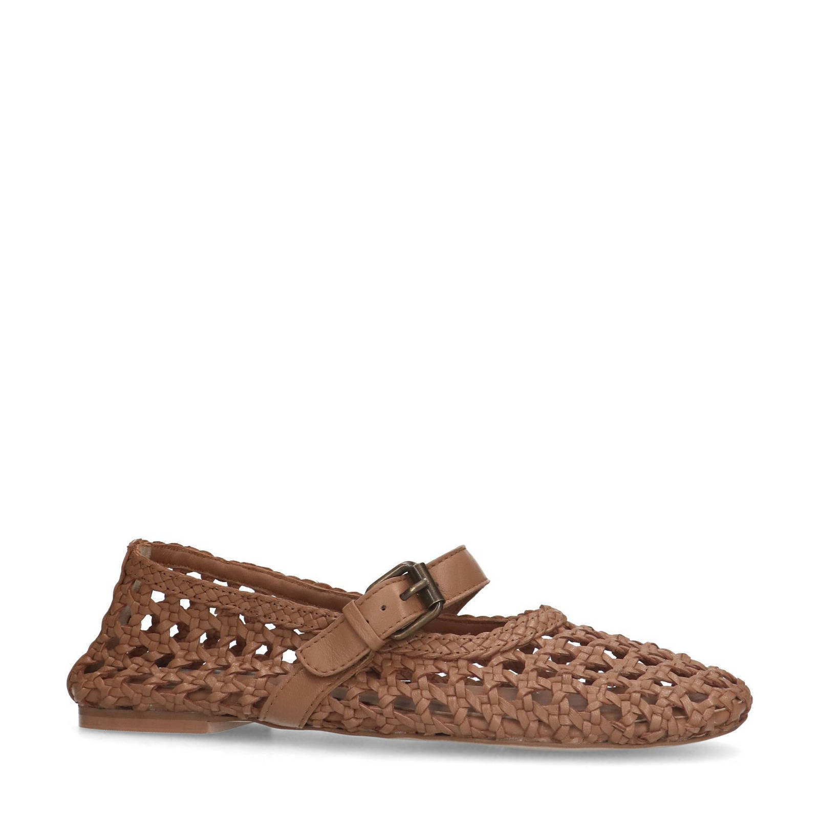 Sacha leren ballerina's cognac