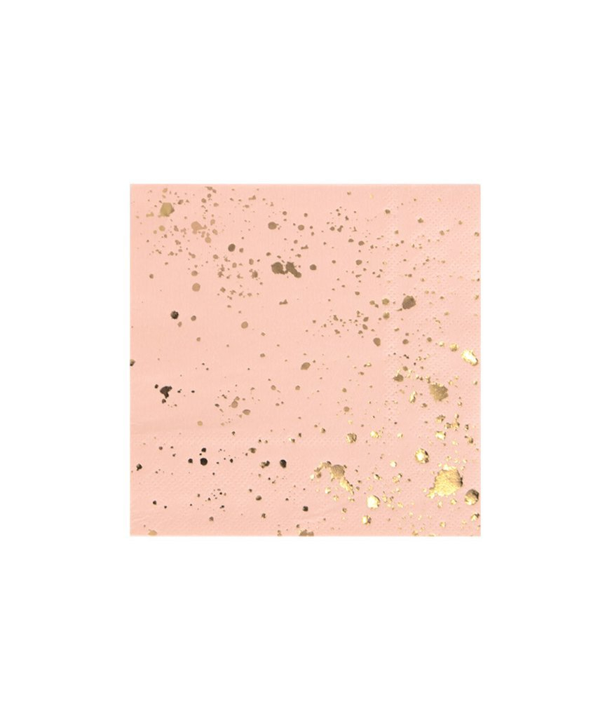 (44-tlg. Set) Einweg Geschirr Party Tisch Dekoration - Rosa / Gold / Marmor
