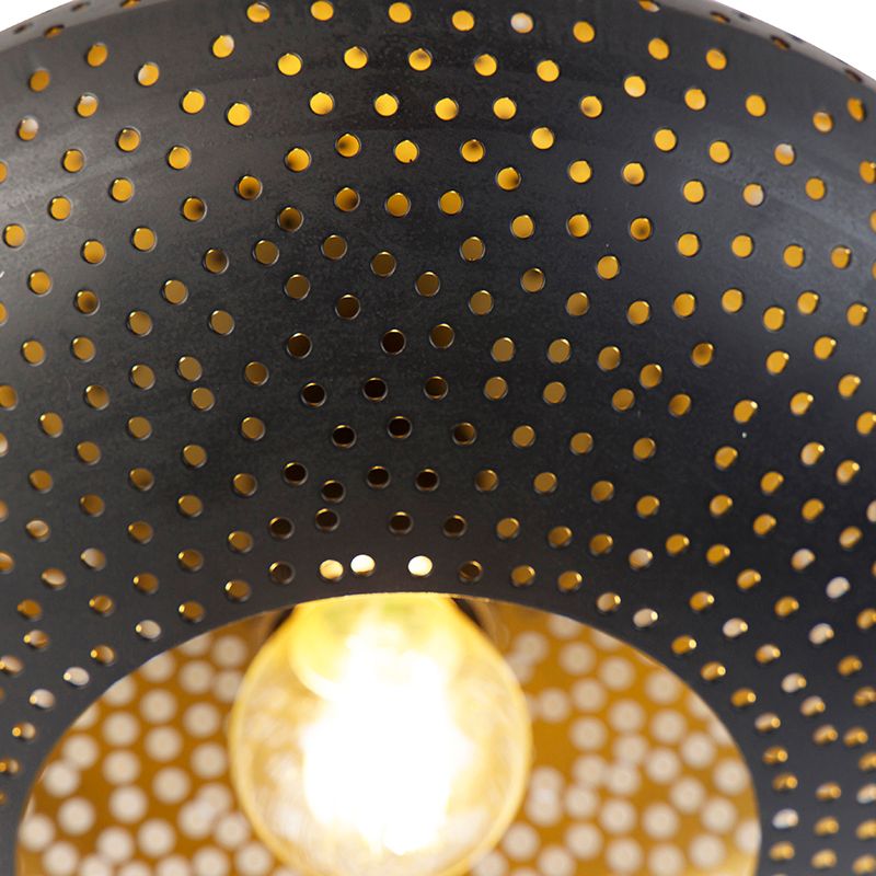 Oosterse plafondlamp zwart met goud 25 cm - Radiance