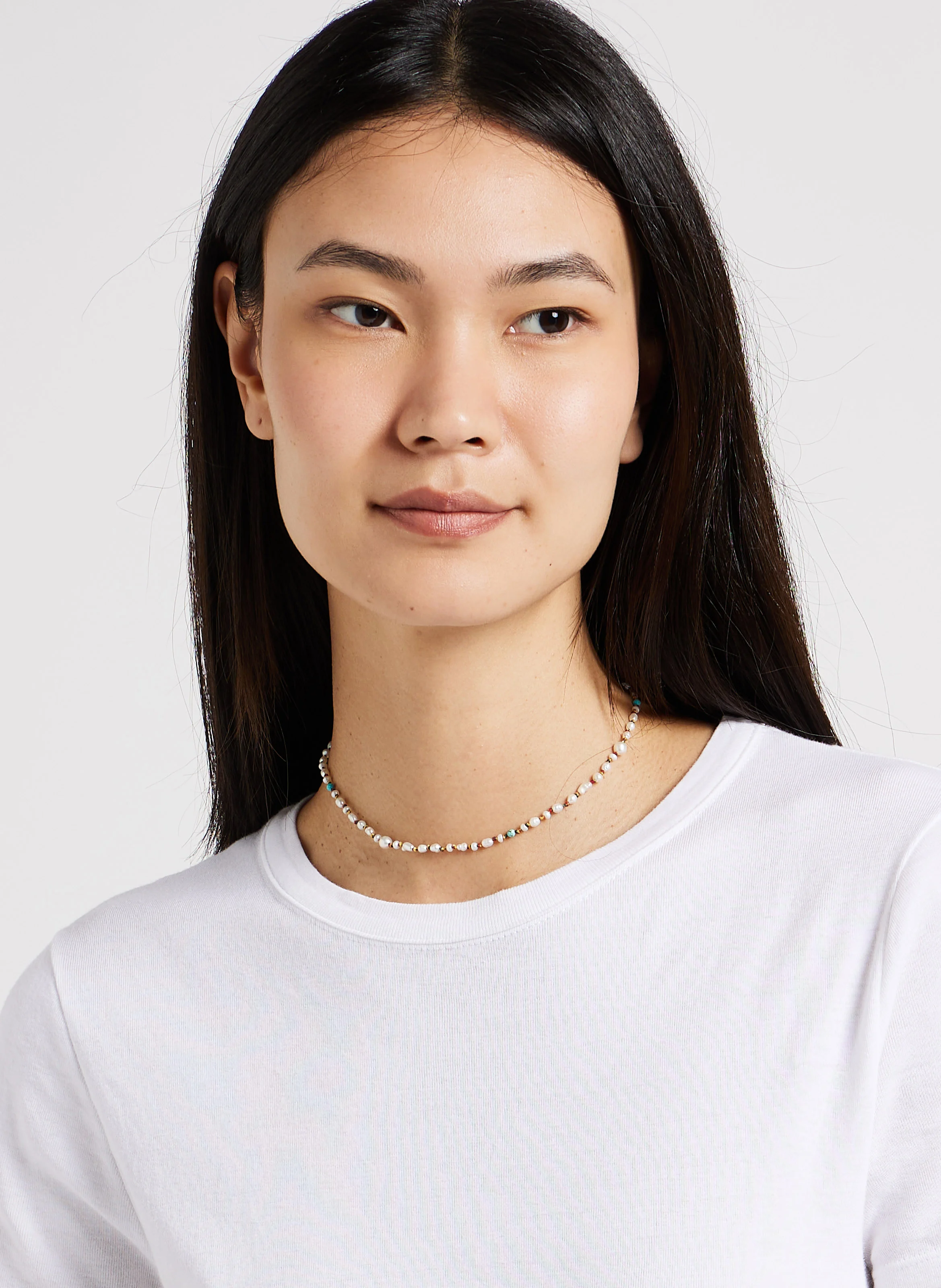 Collier en perles | Blanc
