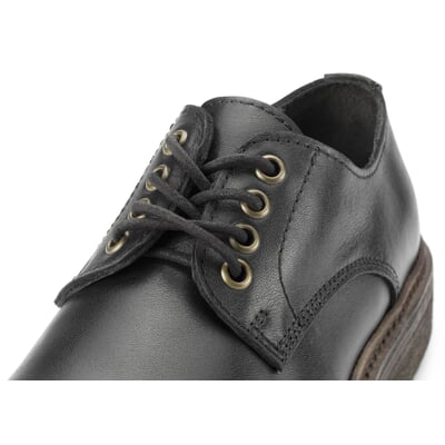 Damen-Schnürhalbschuh, Schwarz