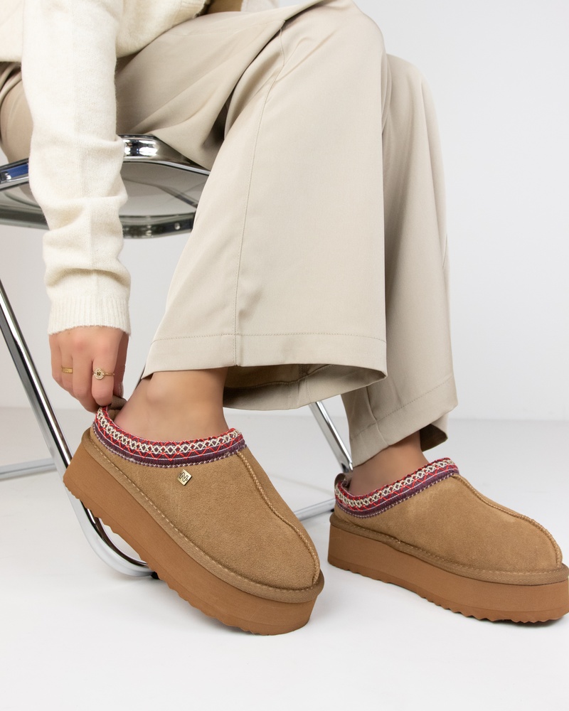 Nelson Gevoerde boots  - cognac