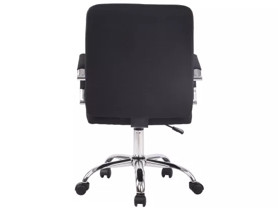 Chaise de bureau - Tissu & Métal chromé - Noir - Deli PRO