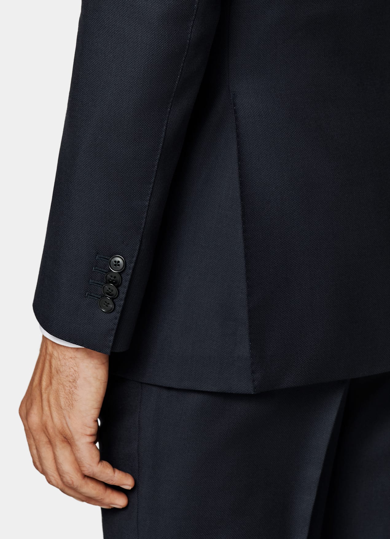 Veste de costume Havana coupe Tailored bleu marine œil-de-perdrix