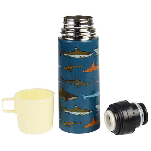 Rex london rvs thermosfles met beker - sharks - 350 ml