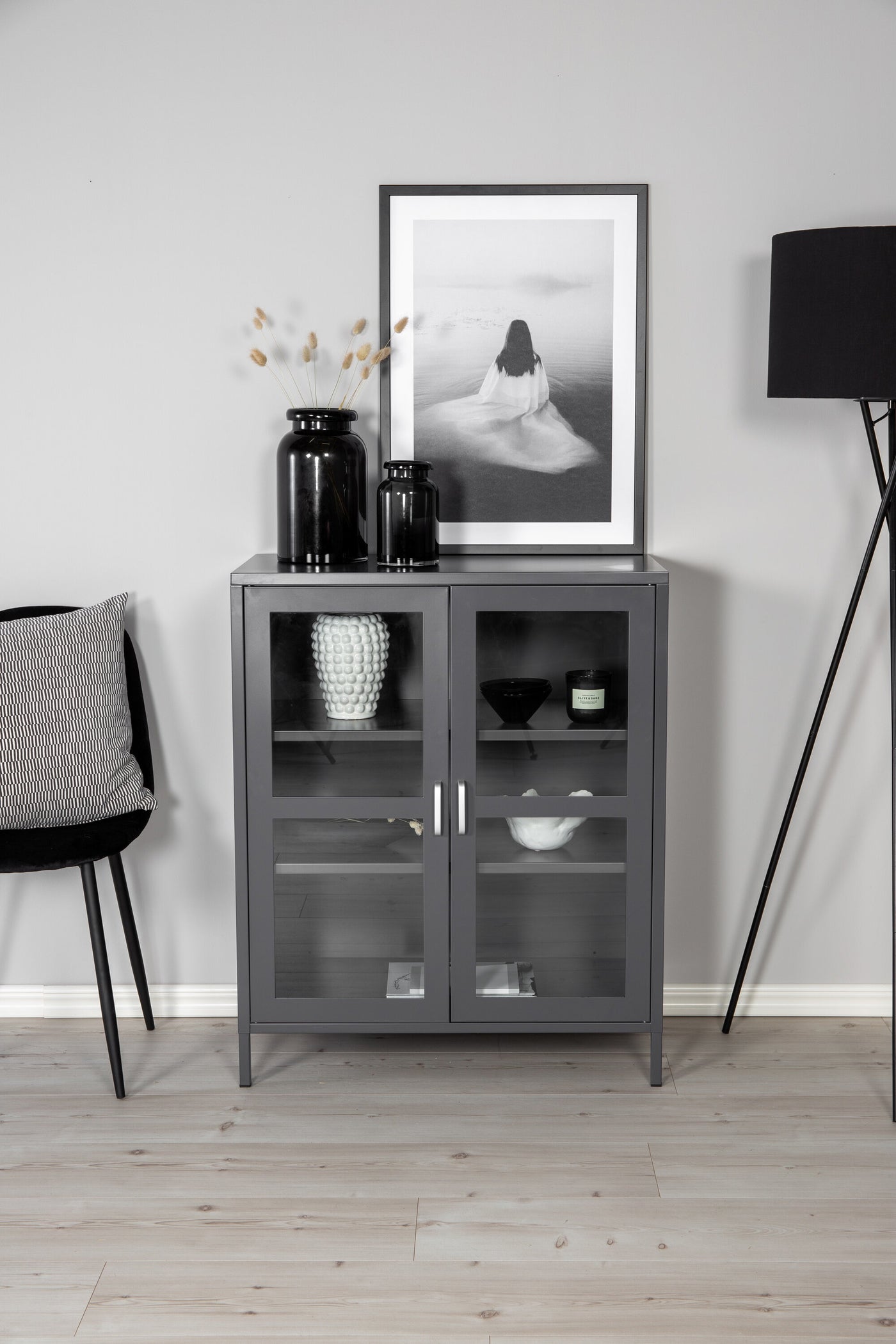 FjÃ´rd - Vitrinekast Grijs - 97x80cm - Acero