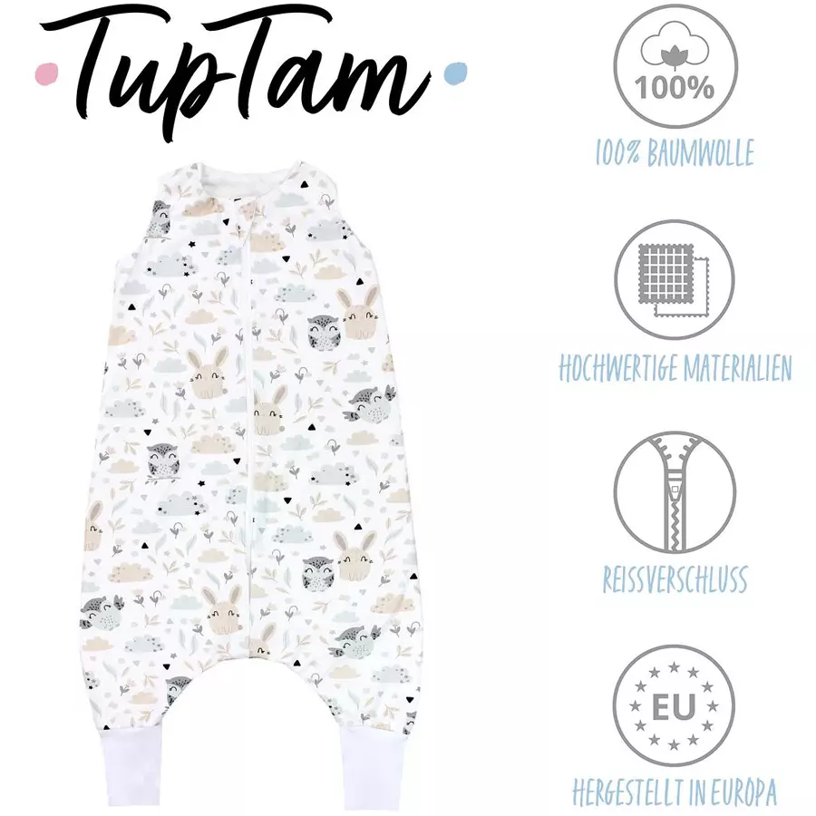 TupTam Baby Sommer Schlafsack mit Beinen ohne Ärmeln beigeweiß