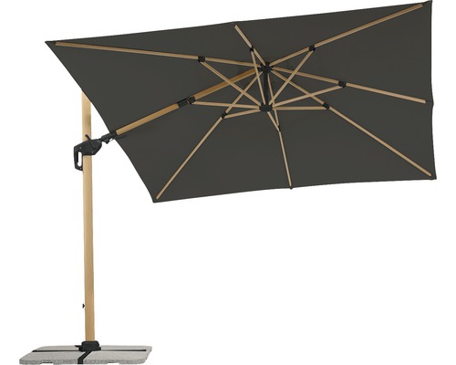 Schneider Rhodos Twist Woody parasol, 300 x 300 cm, H 264 cm, antraciet