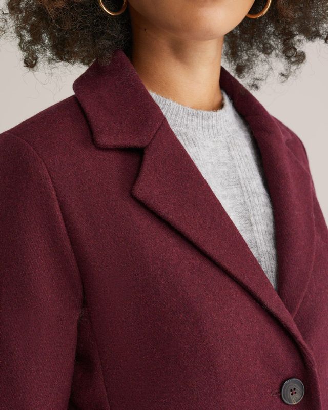 WE Fashion - Tussenmantel - Wijnrood - Klassieke Mantel - Normale Pasvorm
