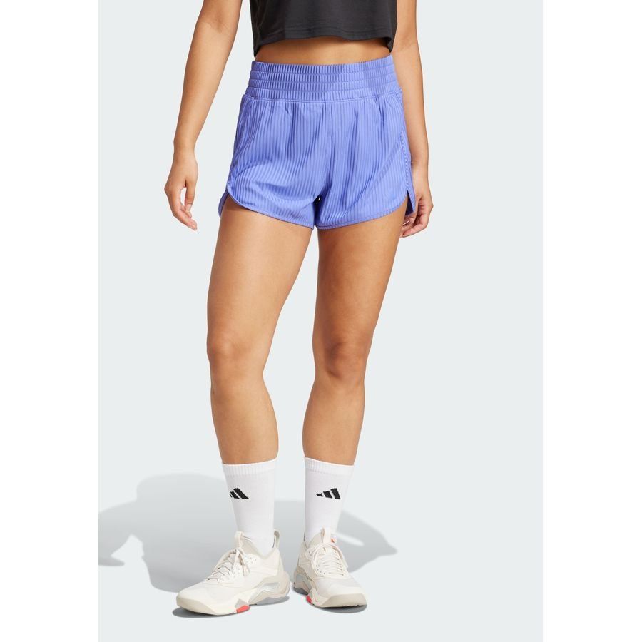 Adidas Short taille haute bords-côtes 3 bandes ton sur ton Pacer All Gym Seasonal
