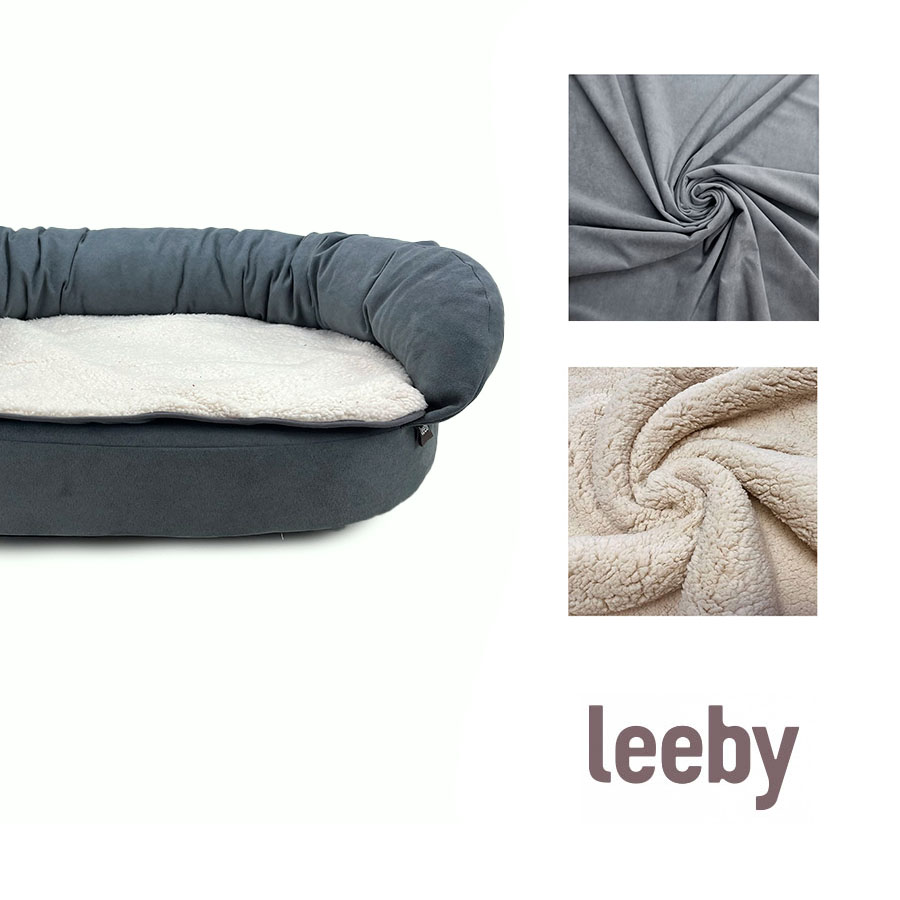 Sofá ortopédico viscoelástico para cães Leeby Grey