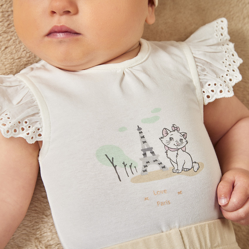 Ensemble 3 pièces avec broderie anglaise Marie  pour bébé fille