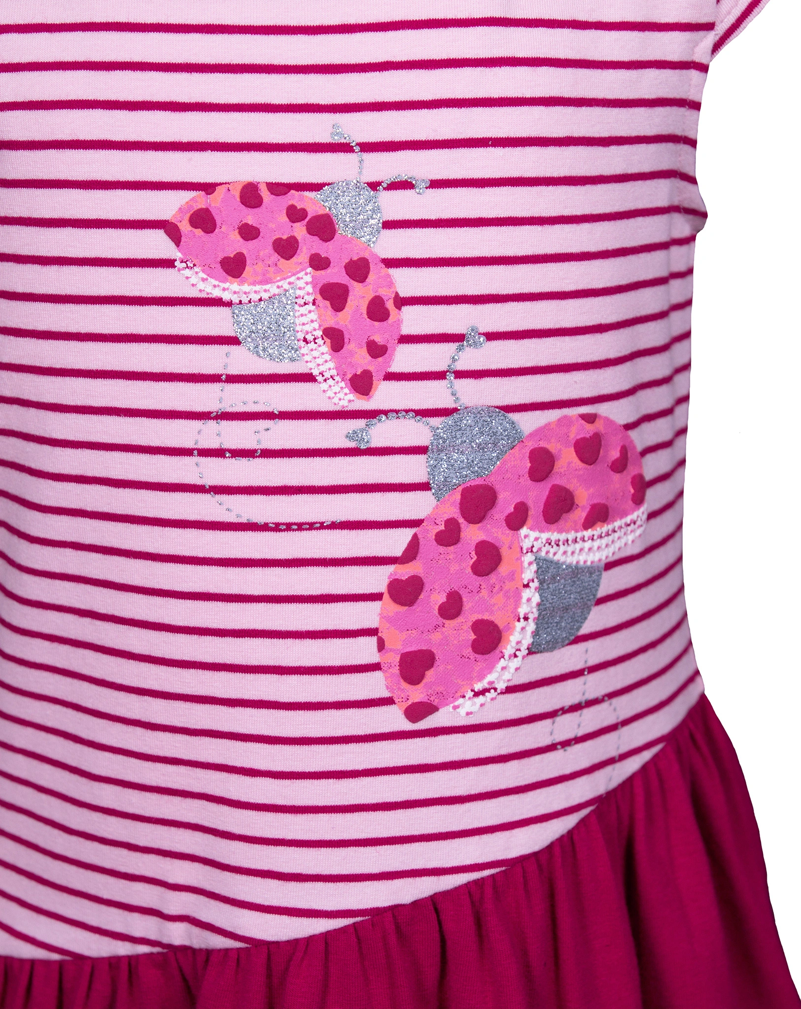 Kurzarmkleid MARIENKÄFER in raspberry