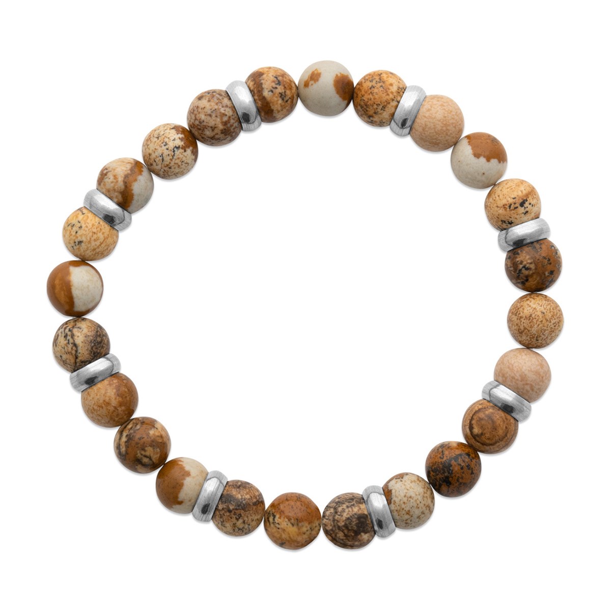 Bracelet homme Brillaxis Jaspe Marron