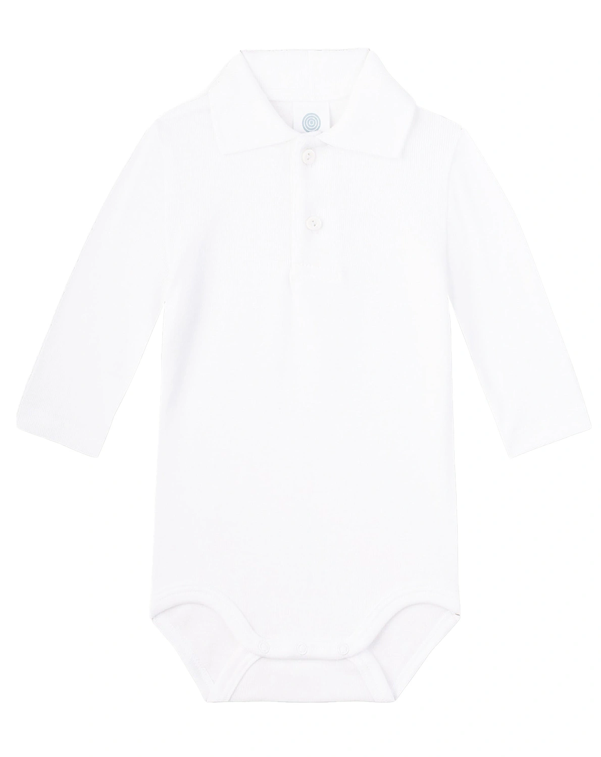 Langarm-Body BASIC mit Polokragen in white