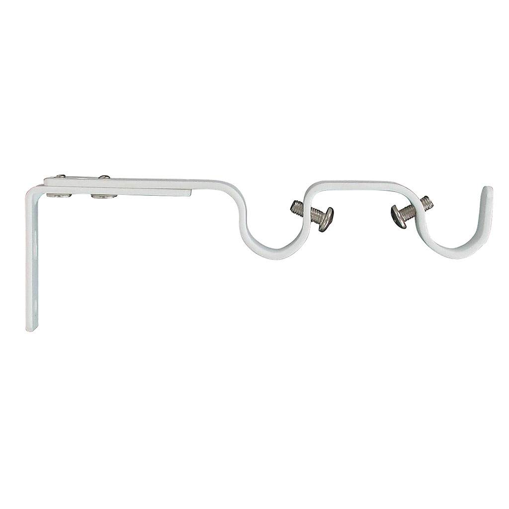 Lot de 2 supports gouttières doubles extensibles blanc mat D 20mm