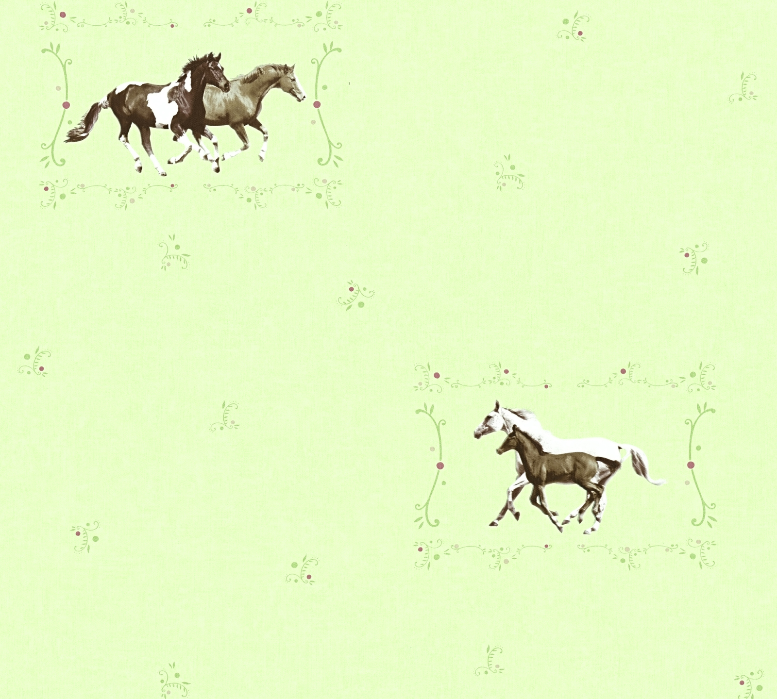 Vliestapete LITTLE STARS - grün-braun - 10 Meter