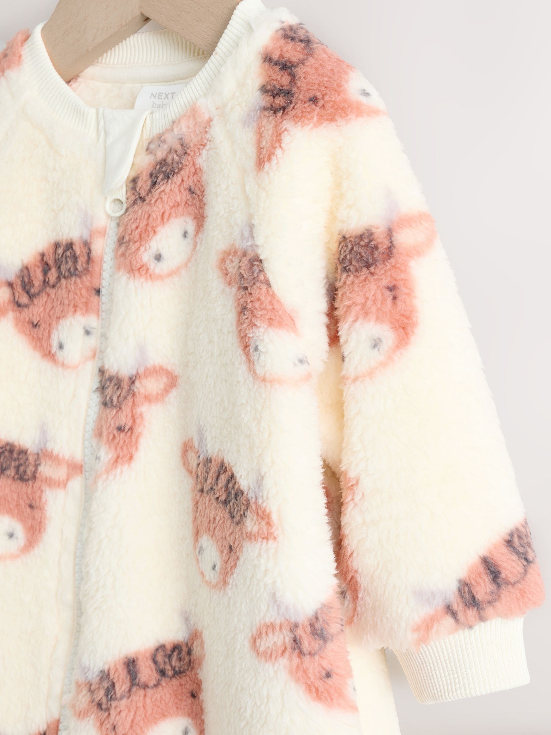 Ecru Hamish - Baby Heavy Fleece Sleepsuit