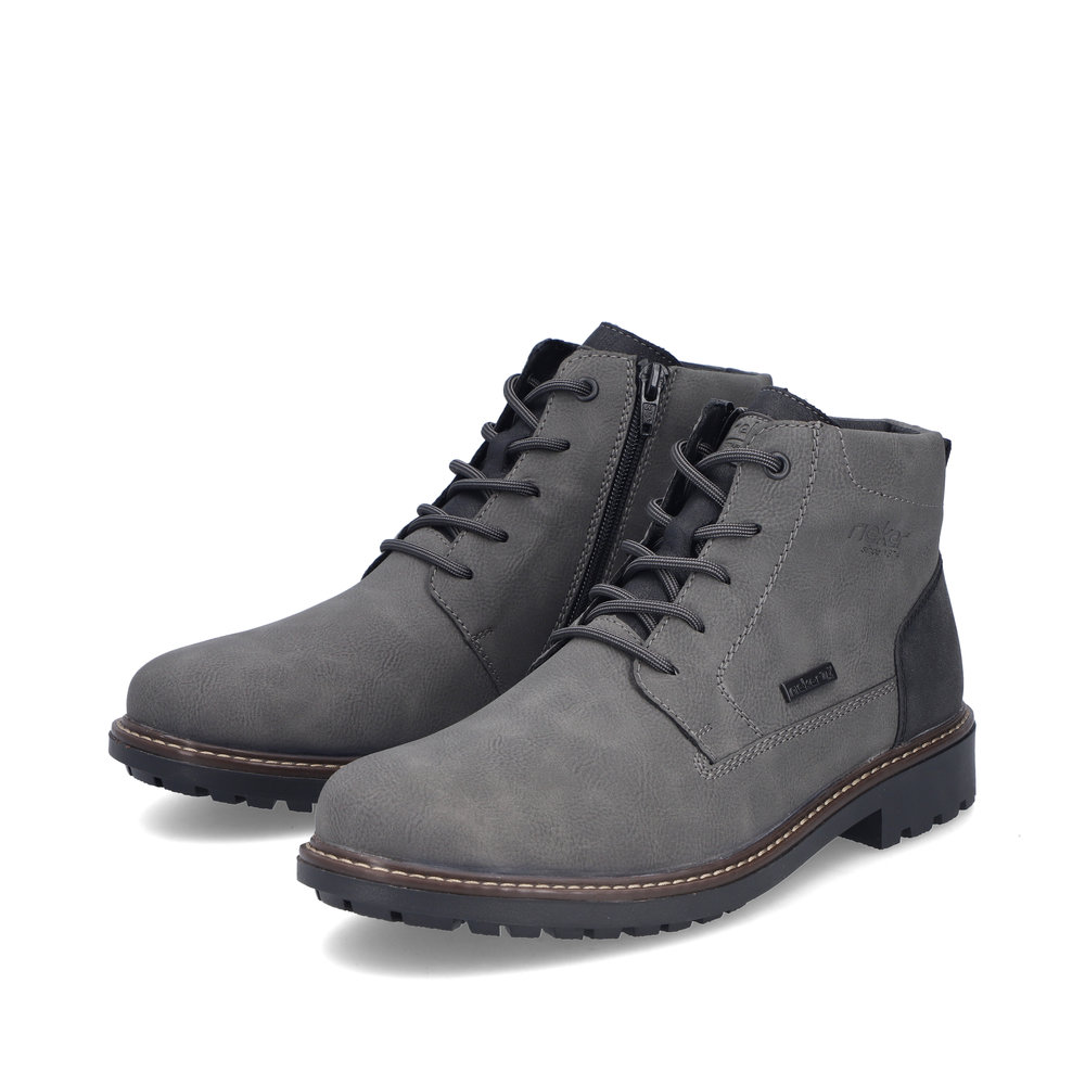 Rieker Herren-TEX-Schnürstiefel gefüttert Grau-Schwarz