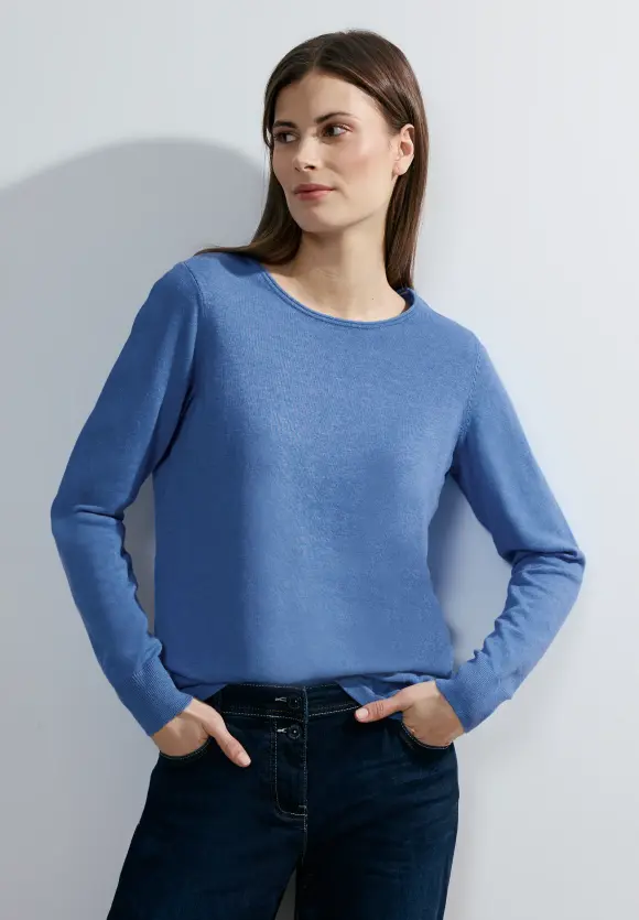 Basic Pullover - water blue melange