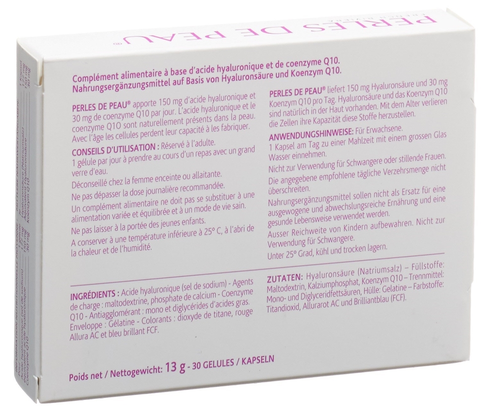 PERLES DE PEAU Hyaluronsäure   Q10 Kaps 30 Stk