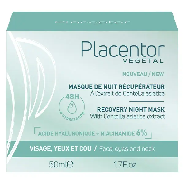 Máscara Noturna de Recuperação à Base de Plantas Placentor 50ml