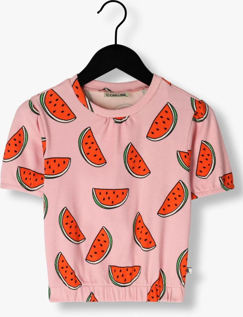 CARLIJNQ roze carlijnq t-shirt watermelon - puffed short sleeve