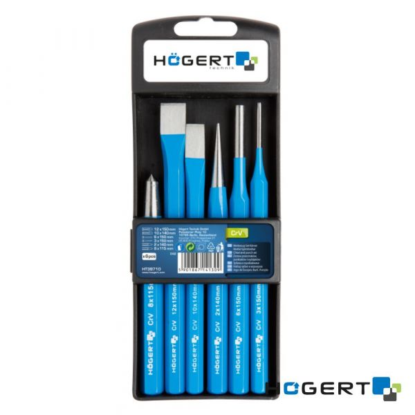 Hogert Conjunto de 6 Punções/Cinzéis HT3B710