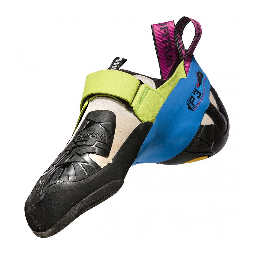 La Sportiva SKWAMA - Chaussons escalade Femme apple green/cobalt blue
