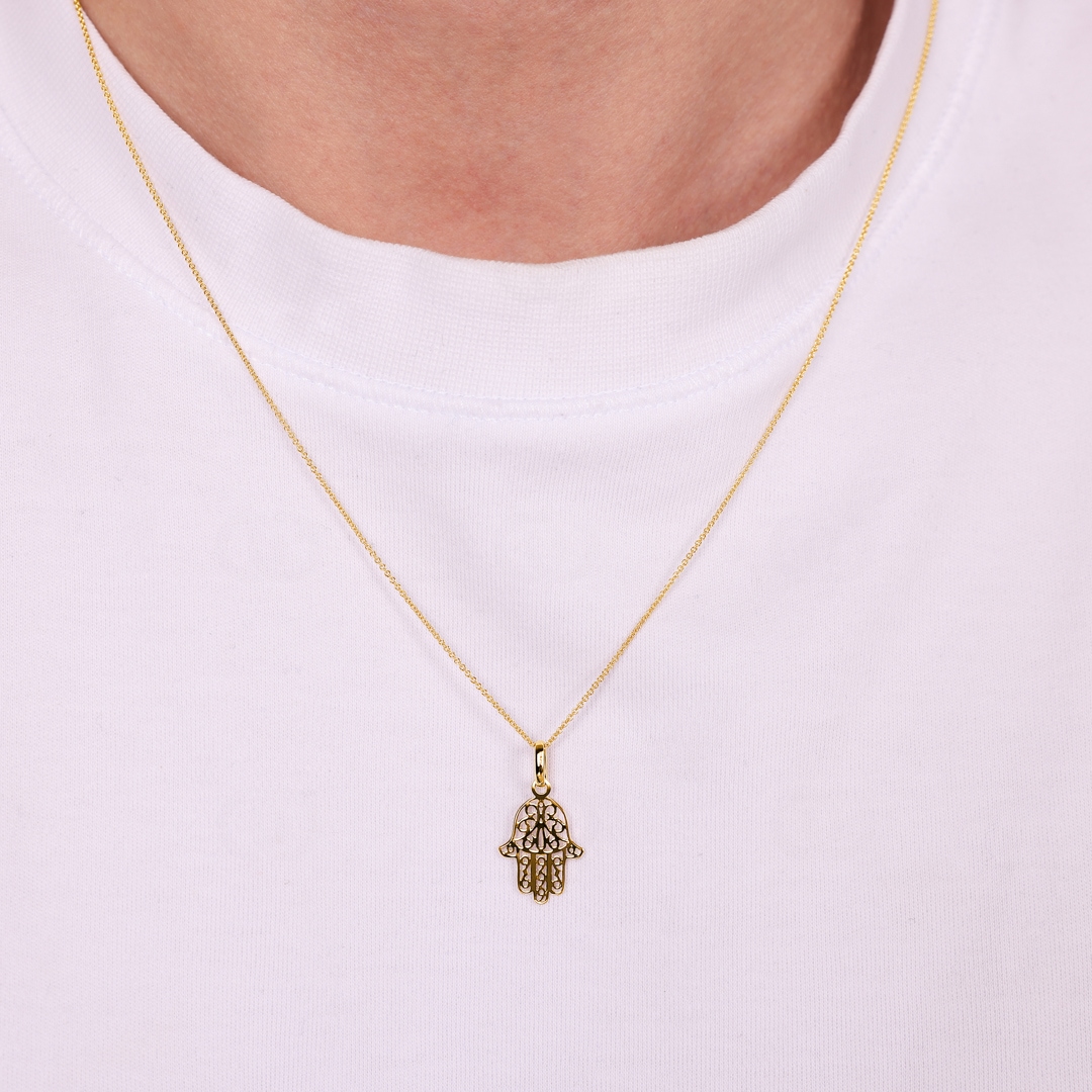 Anhänger 750/18 K Gelbgold Fatima-Hand 13x15mm