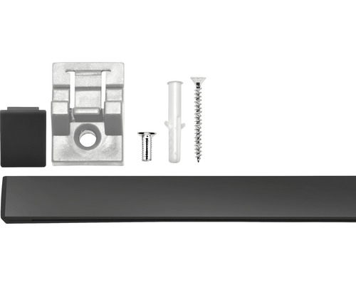 Smart Profile gordijnrailset, enkele rail, zwart, 120 cm