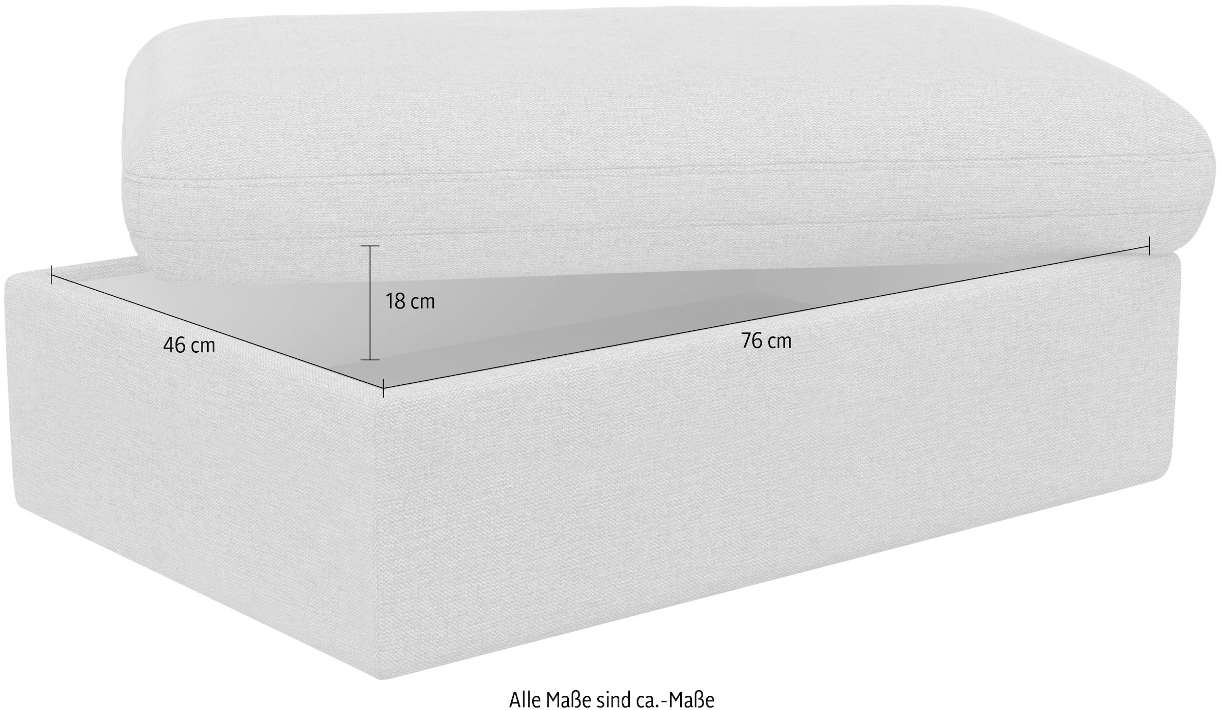 sit&more Polsterhocker »Moreno, B: 90 cm« mit Stauraum, individuell kombinierbar