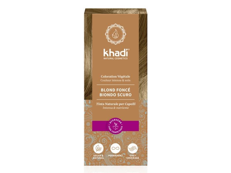 khadi Pflanzenhaarfarbe Dunkelblond 100 g Natürliche und vegane Haarfarbe mit intensiver Farbkraft
